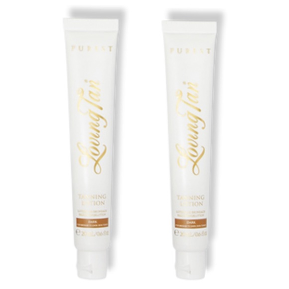 $9❤️‍🔥 LAST 1! Loving Tan Purest Tanning Lotion DARK 2PK ☀️🦵🏼 NEW - Picture 1 of 9